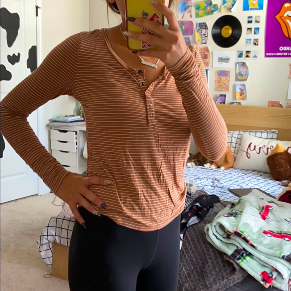 Striped american eagle top